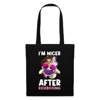 Dans le plus agréable après kickboxing Kickboxing Cadeau - Sac en tissu - noir - Devant