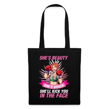 Shell kick you in the face kickboxing cadeau - Sac en tissu - noir - Devant