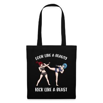 Kick Like A Beast Kickboxing Cadeau - Sac en tissu - noir - Devant