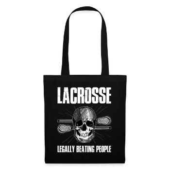 Lacrosse Legally Beating People Lacrosse Gift - Tote Bag - black - Front