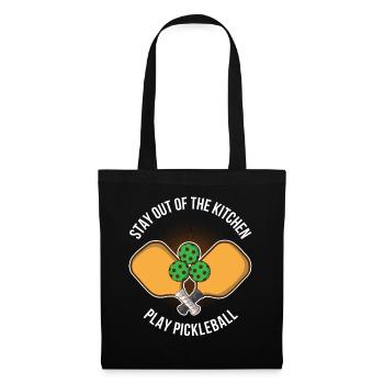 Stay Out Of The Kitchen Pickleball Geschenk - Stoffbeutel - Schwarz - Vorne