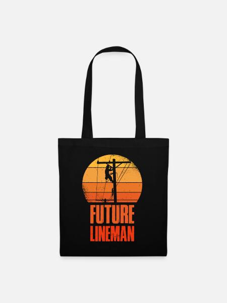 Future Lineman Elektiker Geschenk - Stoffbeutel - Schwarz