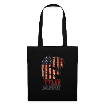 Patriotique Tyler Dinosaur Tylersaurus - Sac en tissu - noir - Devant
