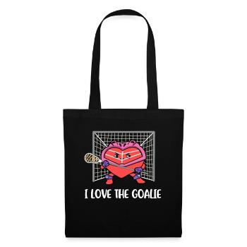 I Love The Goalie Lacrosse Geschenk - Stoffbeutel - Schwarz - Vorne