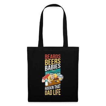 Barbes Bières Bébés Papa Vie Barbe Cadeau - Sac en tissu - noir - Devant