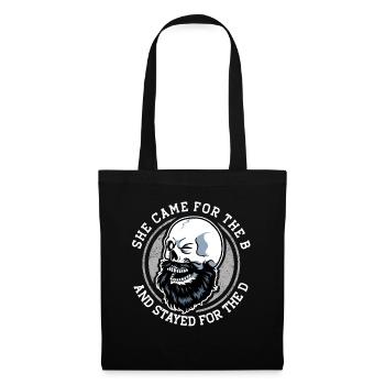She Came For The B Bart Geschenk - Stoffbeutel - Schwarz - Vorne
