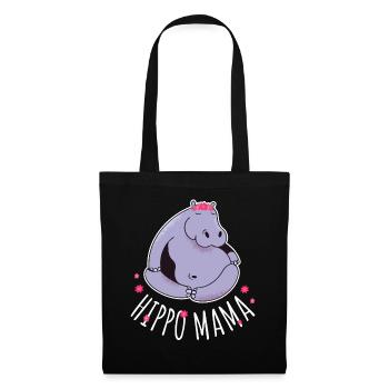 Hippo Mama Hippo Cadeau - Sac en tissu - noir - Devant