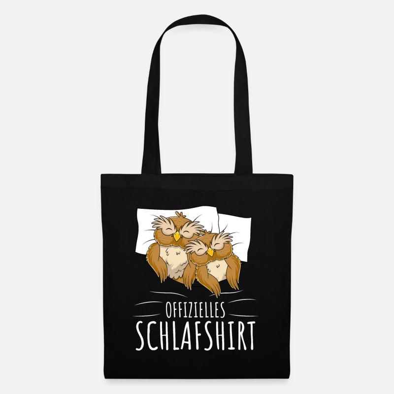 Eulen Offizielles Schlafshirt Eule - Stoffbeutel - Schwarz