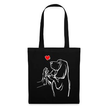 Basset Hound Chiens Chère Maîtresse - Sac en tissu - noir - Devant