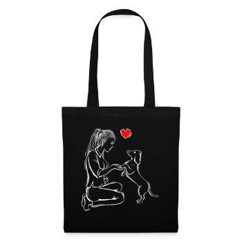 Chiens teckels Amour Teckel Teckel Maîtresse - Sac en tissu - noir - Devant