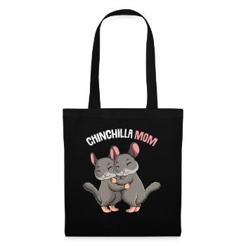 Chinchilla Mama Frauen - Stoffbeutel - Schwarz - Vorne