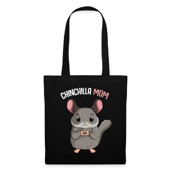 Chinchilla Mama Mom Nagetier Frauen - Stoffbeutel - Schwarz - Vorne