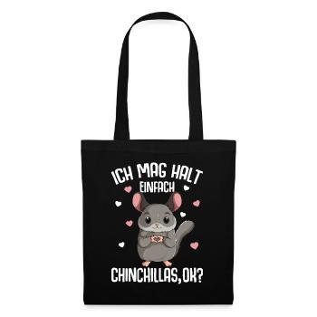 Ich mag halt Chinchillas Nagetier Kinder - Stoffbeutel - Schwarz - Vorne