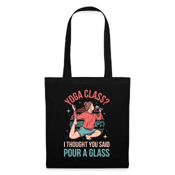 Yoga Class Pour A Glass Yoga Gift - Tote Bag - black - Front