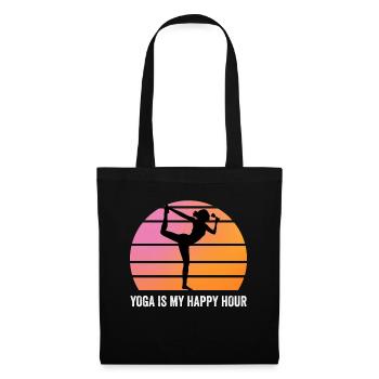 Yoga Is My Happy Hour Yoga Gift - Tote Bag - black - Front
