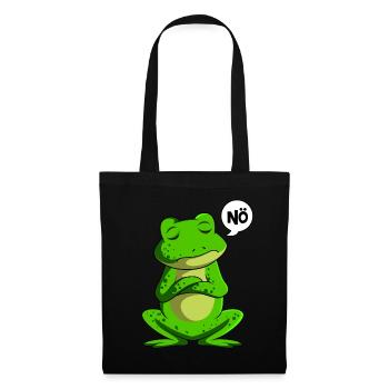 Frosch Nö Frösche Kinder Jungen Mädchen - Stoffbeutel - Schwarz - Vorne