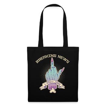 Breaking News I Dont Care Gotisch Geschenk - Stoffbeutel - Schwarz - Vorne
