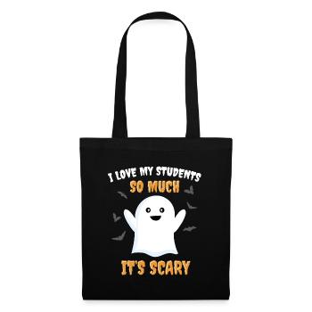 Lustiger Lehrer Halloween Ich liebe meine Schüler - Stoffbeutel - Schwarz - Vorne