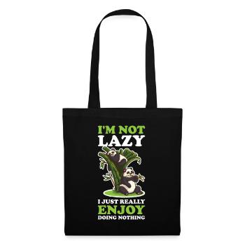 Im Not Lazy Pandabär Geschenk - Stoffbeutel - Schwarz - Vorne