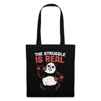 The Struggle Is Real Panda Panda Bear Gift - Tote Bag - black - Front