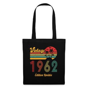 Vintage 1962 Vintage Anniversaire Idée Cadeau 1962 - Sac en tissu - noir - Devant