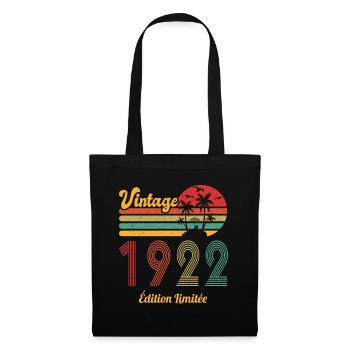 Vintage 1922 Anniversary Gift Idea - Tote Bag - black - Front