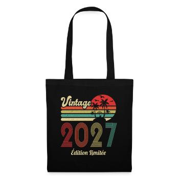 vintage 2027 Vintage Anniversaire Idée Cadeau 2027 - Sac en tissu - noir - Devant