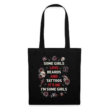 Girls Love Beards And Tattoos Tattoo Gift - Tote Bag - black - Front