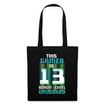Ce joueur est un amateur de jeux vidéo Gamer Age 13 - Sac en tissu - noir - Devant