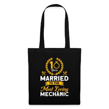 Rose Wedding 10 Years Marriage Gift - Tote Bag - black - Front