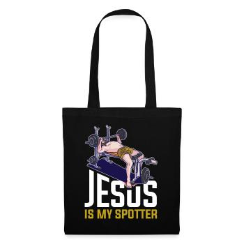 Jesus Is My Spotter Jesus Geschenk - Stoffbeutel - Schwarz - Vorne