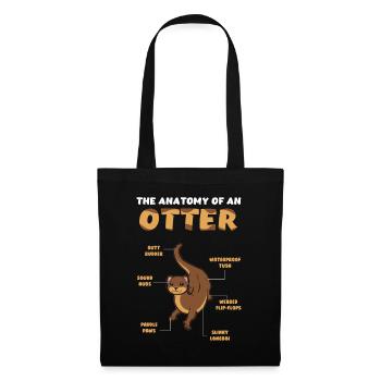 Définition kawaii Anatomie animale de la loutre - Sac en tissu - noir - Devant