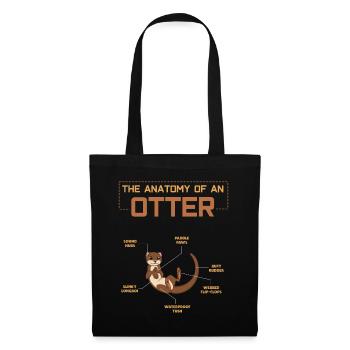 Mignon Kawaii Définition Anatomie animale de la loutre - Sac en tissu - noir - Devant