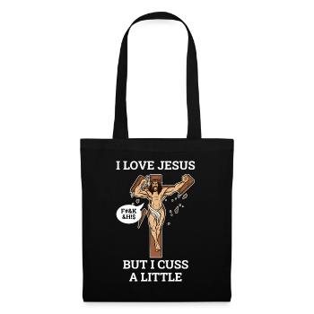 I Love Jesus But I Cuss A Little Jesus Gift - Tote Bag - black - Front