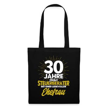 Perlenhochzeit Ehepaar 30. Hochzeitstag Geschenk - Stoffbeutel - Schwarz - Vorne
