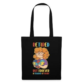 Cadeau d’enseignant à la retraite - Sac en tissu - noir - Devant