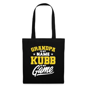 Kubb Opa Kubb ist mein Spiel Geschenk - Stoffbeutel - Schwarz - Vorne