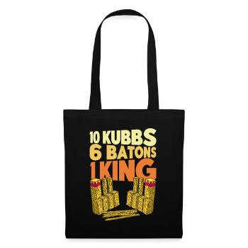 Kubb 10 Kubbs 6 Stöcke 1 König Geschenk - Stoffbeutel - Schwarz - Vorne