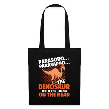 Parasaurolophus Dinosaurier Liebhaber Geschenk - Stoffbeutel - Schwarz - Vorne