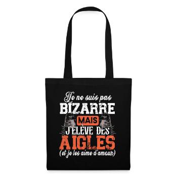 Aigle Faucon Cadeau Fauconnier Chasseur Humour - Sac en tissu - noir - Devant