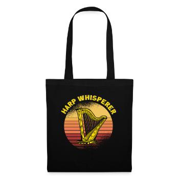 Harpiste Harp Whisperer Cadeau - Sac en tissu - noir - Devant
