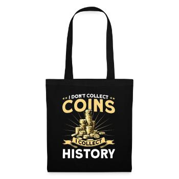Collection de pièces Je collectionne l’histoire Cadeau - Sac en tissu - noir - Devant