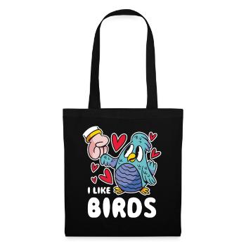 I Like Birds Bird Gift - Tote Bag - black - Front
