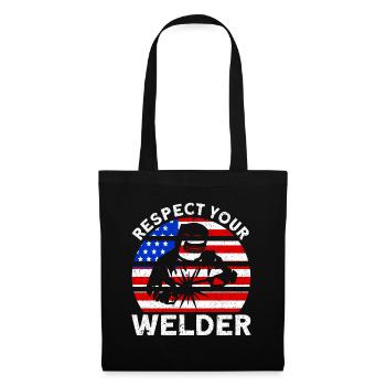 Soudeur SOUDEUR USA Cadeau patriotique - Sac en tissu - noir - Devant