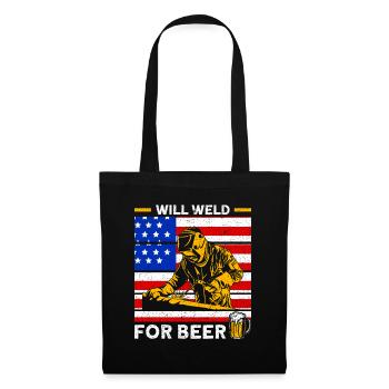 Soudeur SOUDEUR USA Cadeau patriotique - Sac en tissu - noir - Devant