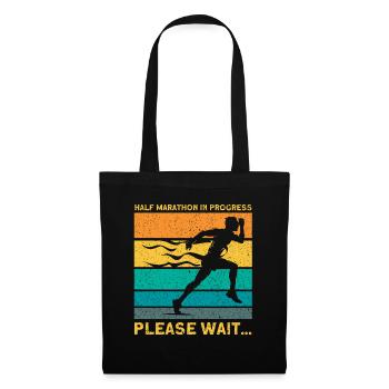 Cadeau de coureur de demi-marathon - Sac en tissu - noir - Devant