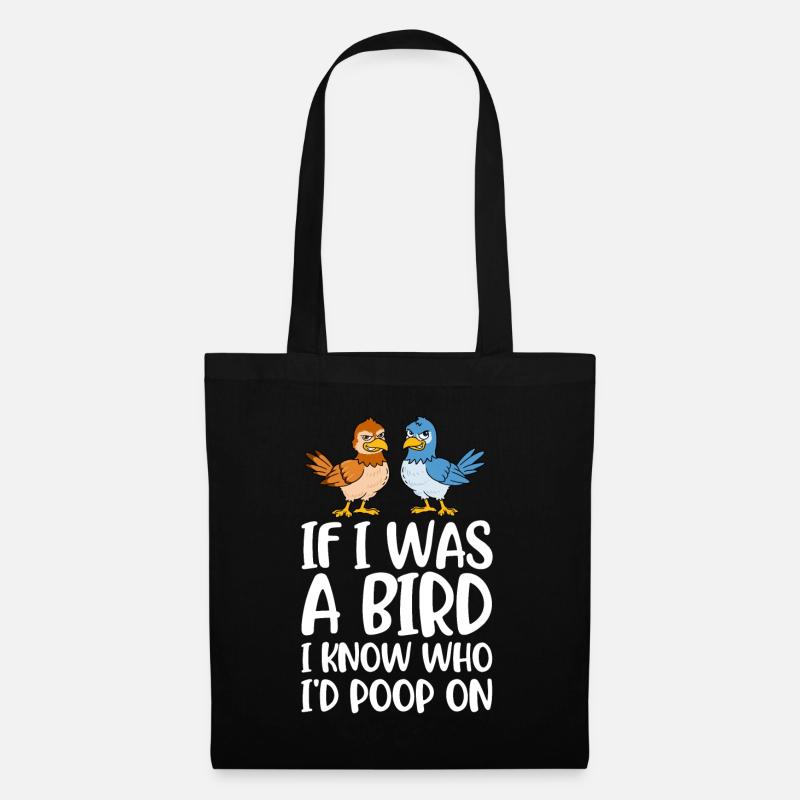 If I Was A Bird Vogel Geschenk - Stoffbeutel - Schwarz