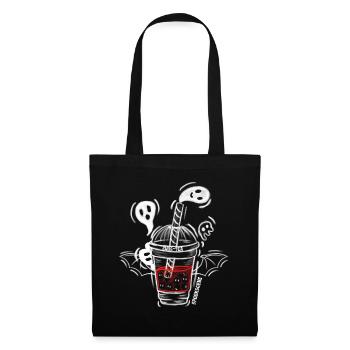 Bulle fantôme Thé au lait Horreur Effrayant Halloween - Sac en tissu - noir - Devant