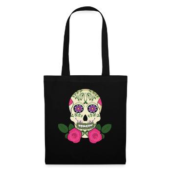 Floral Skeleton Sugar Bone Muertos Day Halloween - Tote Bag - black - Front