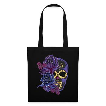 Purple Skeleton Sugar Bone Muertos Day Halloween - Tote Bag - black - Front